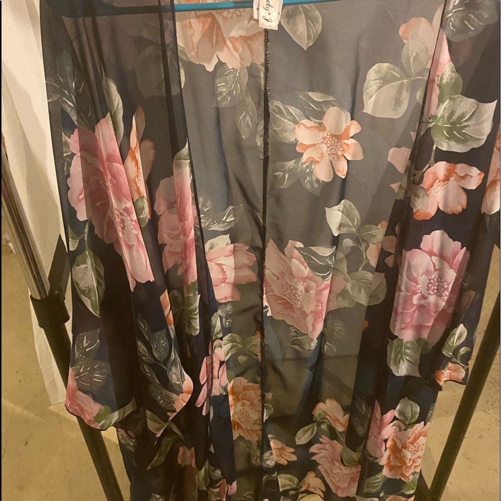 Brand new!!! Navy and floral shawl